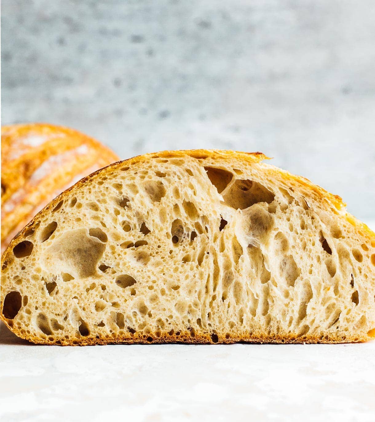 interior crumb of sourdough bread