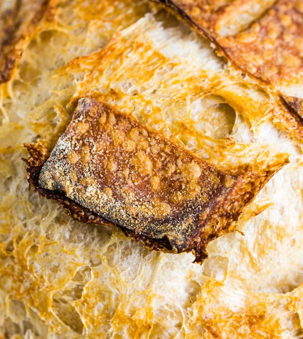 close up of sourdough bread