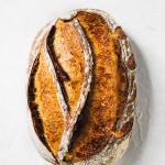 top down photo of rye sourdough bread