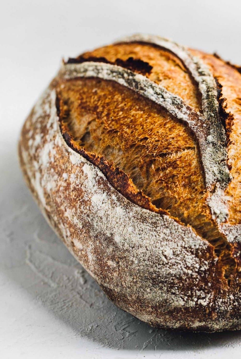 close up photo of Rustic Rye Sourdough Bread