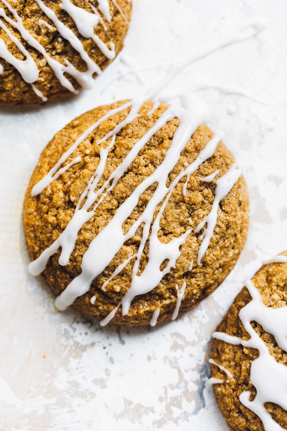 pumpkin cookies with powdered sugar icing