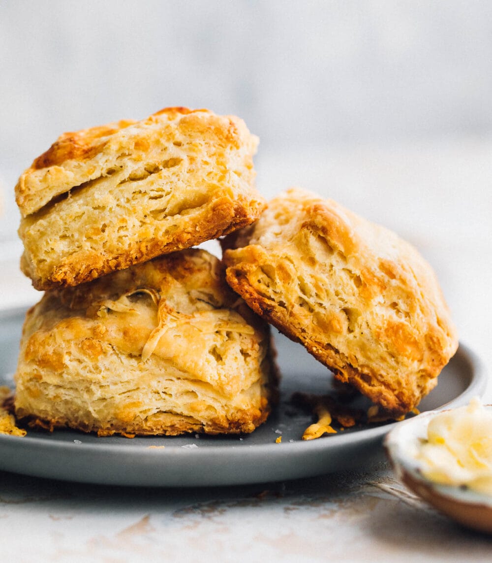 sourdough biscuits stacked on one another