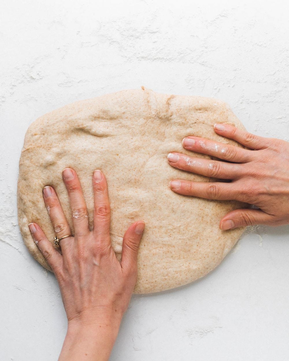 shaping sourdough sandwich bread