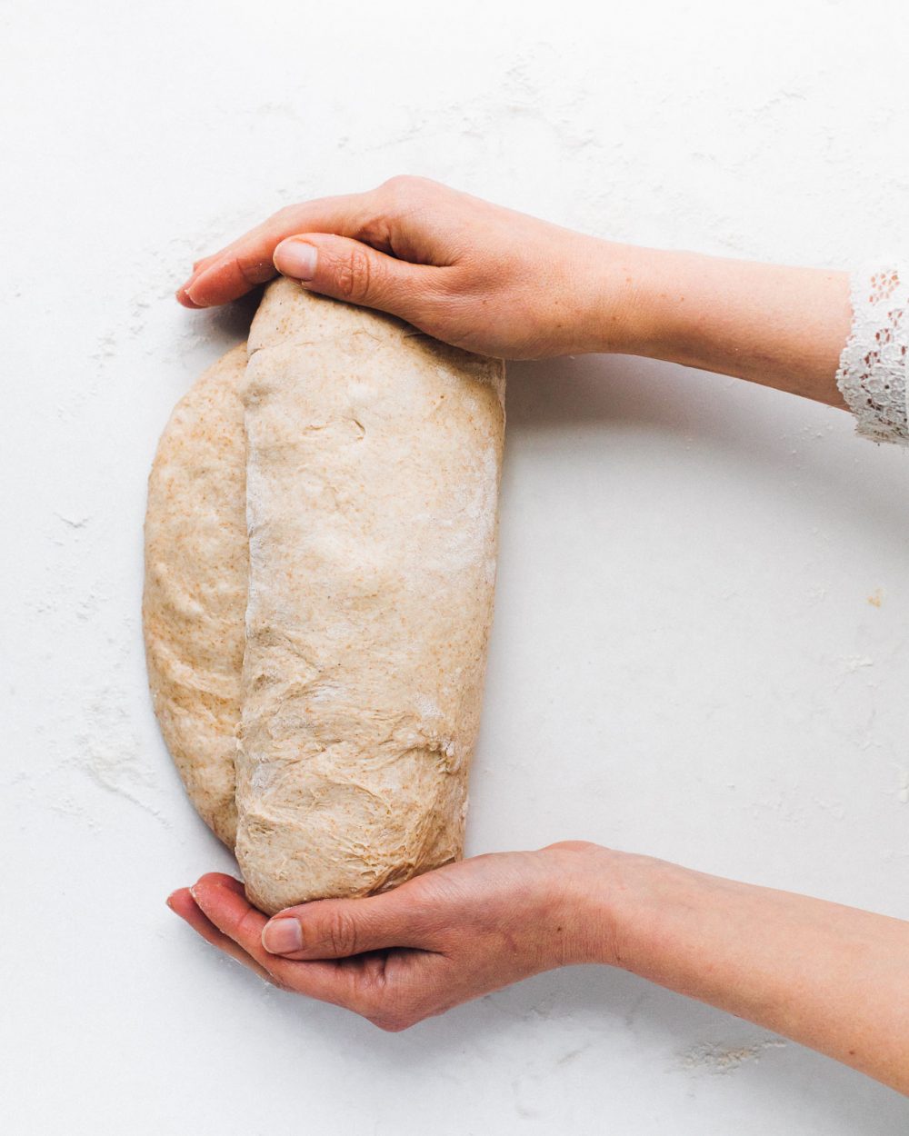 shaping sourdough sandwich bread