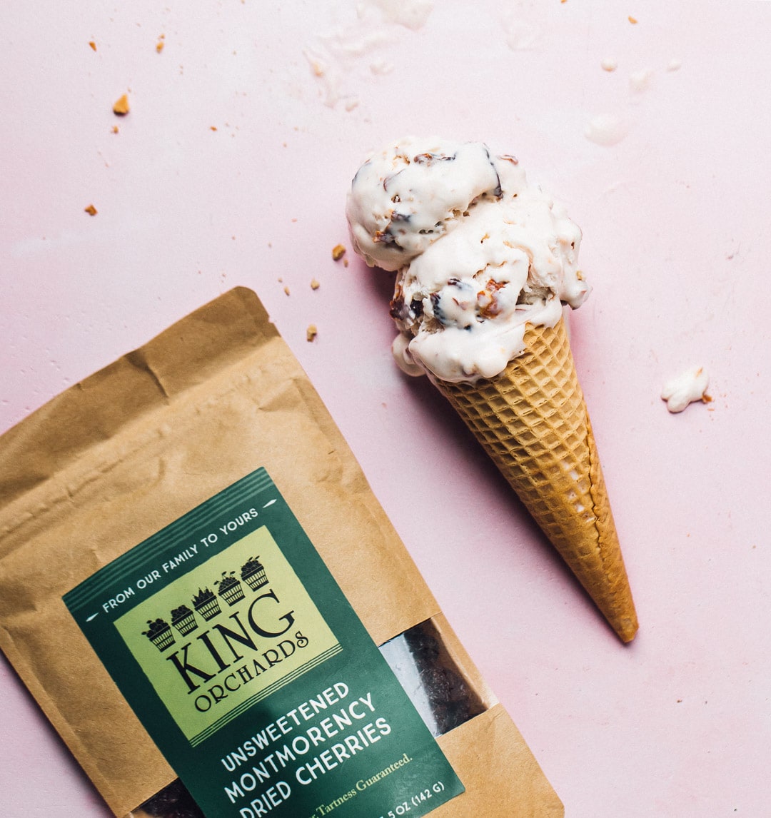 NoChurn Tart Cherry Nut Ice Cream • Heartbeet Kitchen