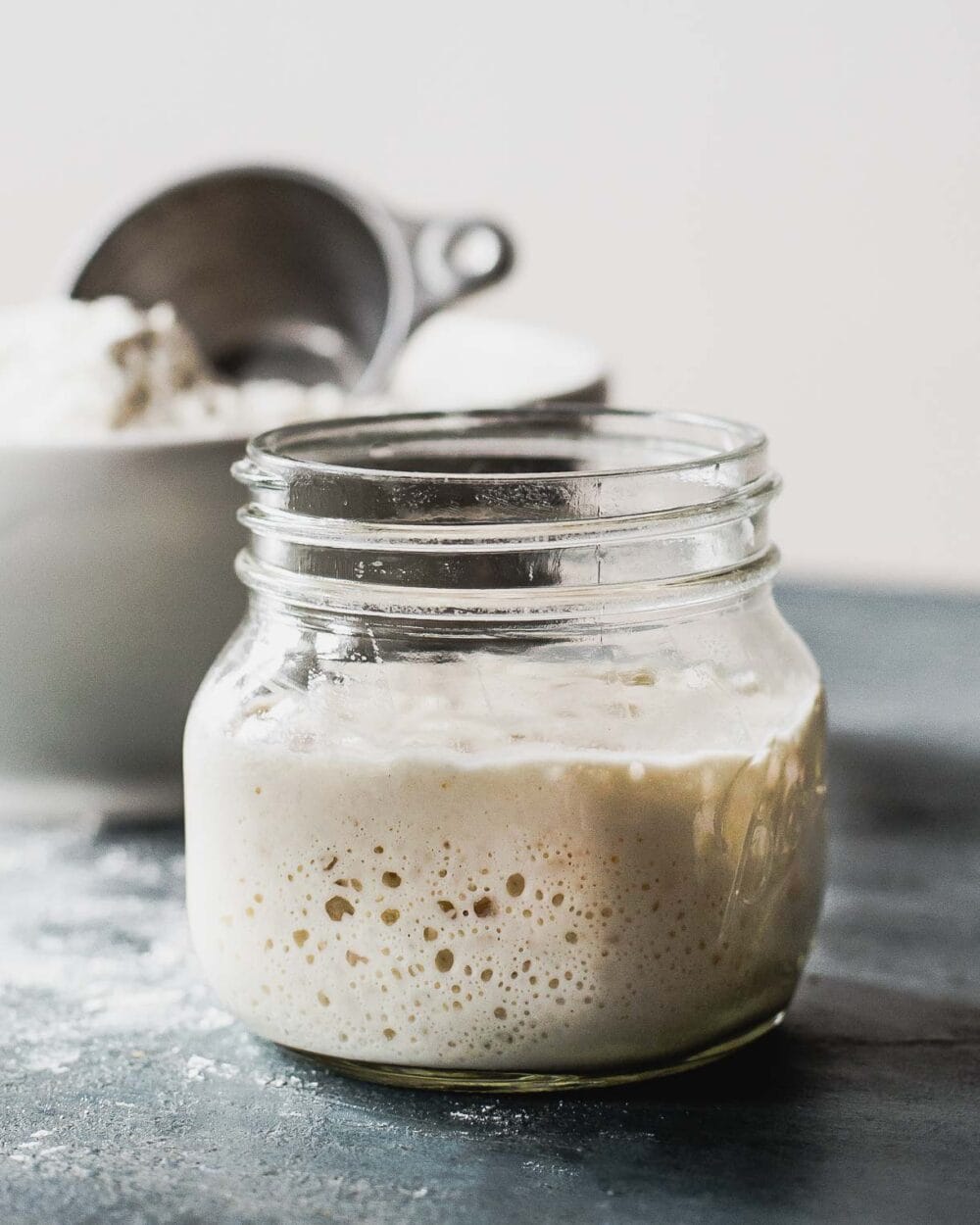 sourdough starter in a jar