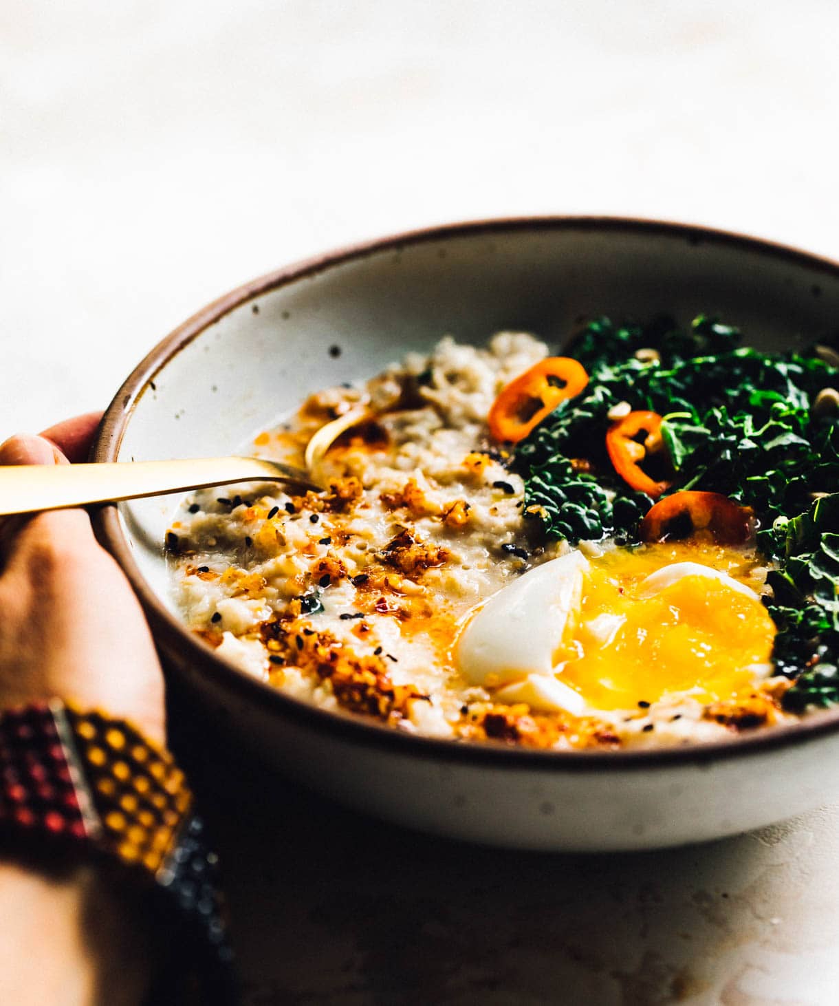 Savory Miso Oatmeal with Jammy Egg • Heartbeet Kitchen