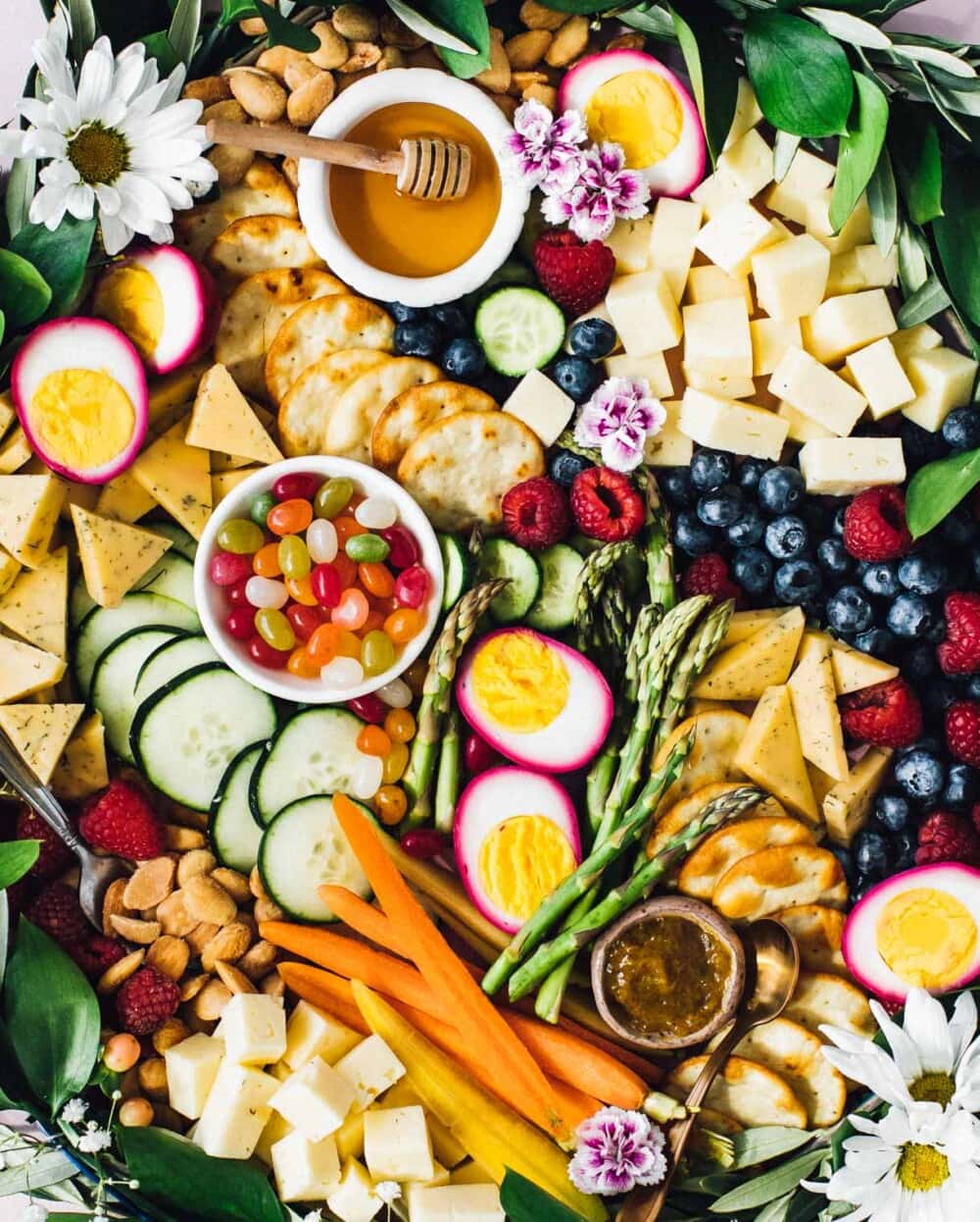 close up photo of easter charcuterie board