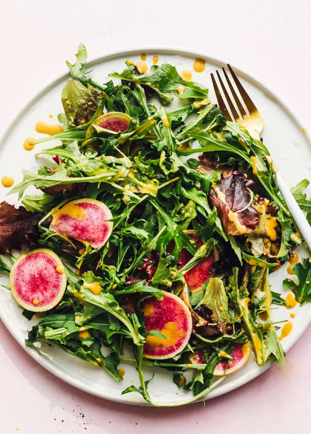 vegan salad on a white plate