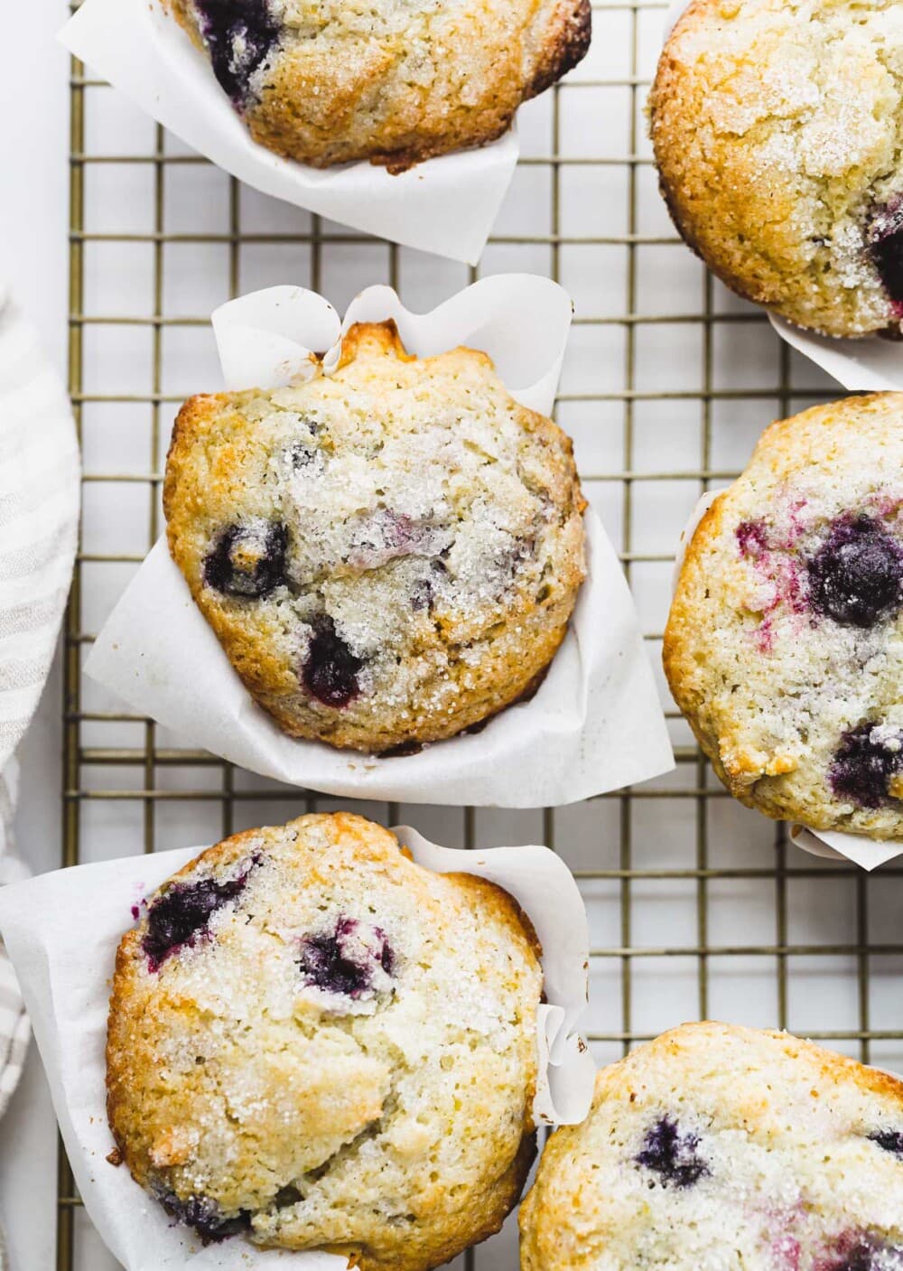 gluten-free Blueberry muffins on wire cooling rack