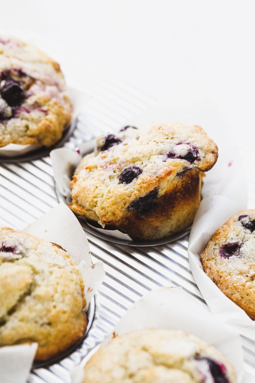gluten-free blueberry muffins in a pan