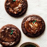 gluten free andes mint cookies on white parchment paper