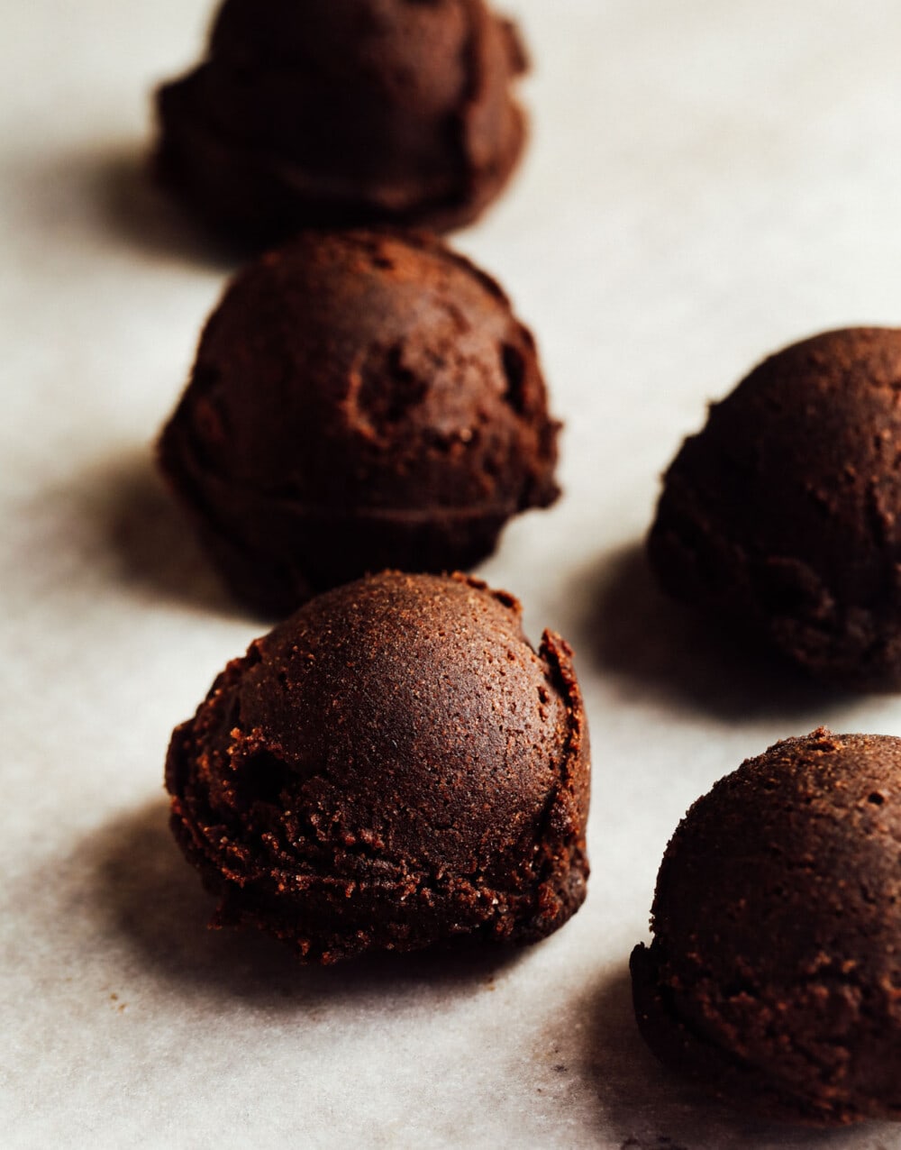 gluten free chocolate cookies on parchment