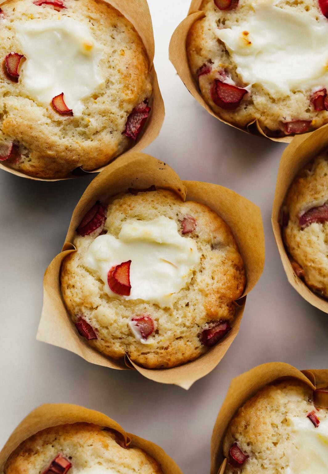 Cream Cheese Sourdough Rhubarb Muffins • Heartbeet Kitchen