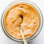 smash burger sauce in glass jar