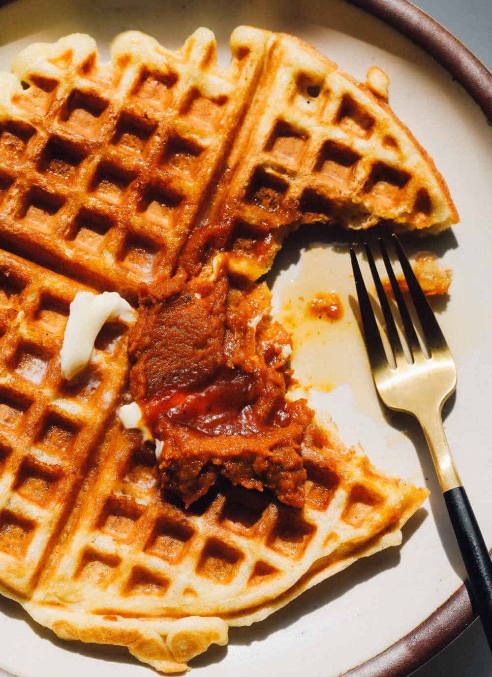 waffle with pumpkin butter