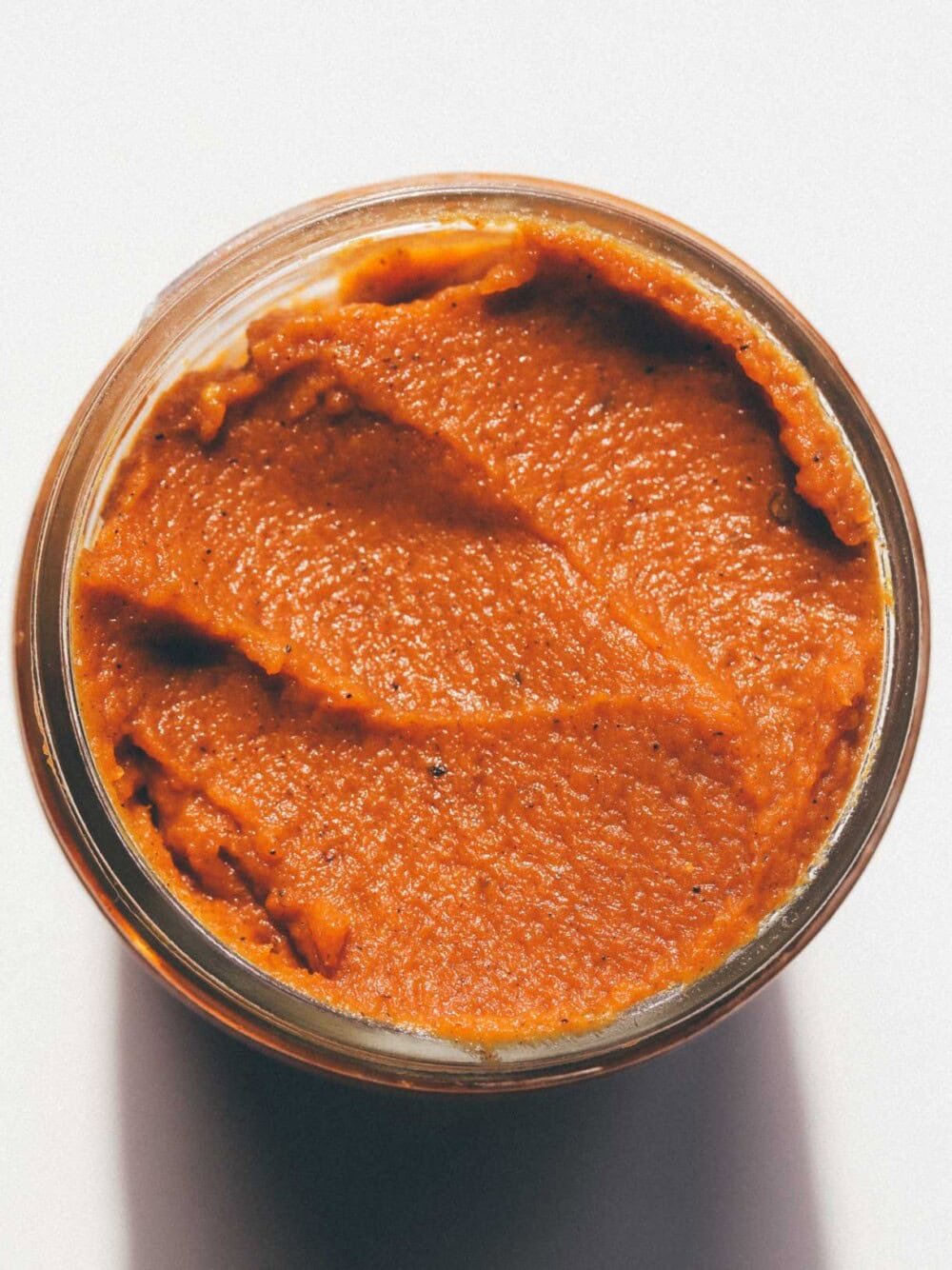 pumpkin butter in a glass jar