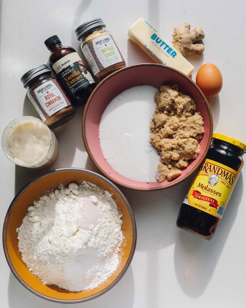 ingredients for ginger molasses cookies