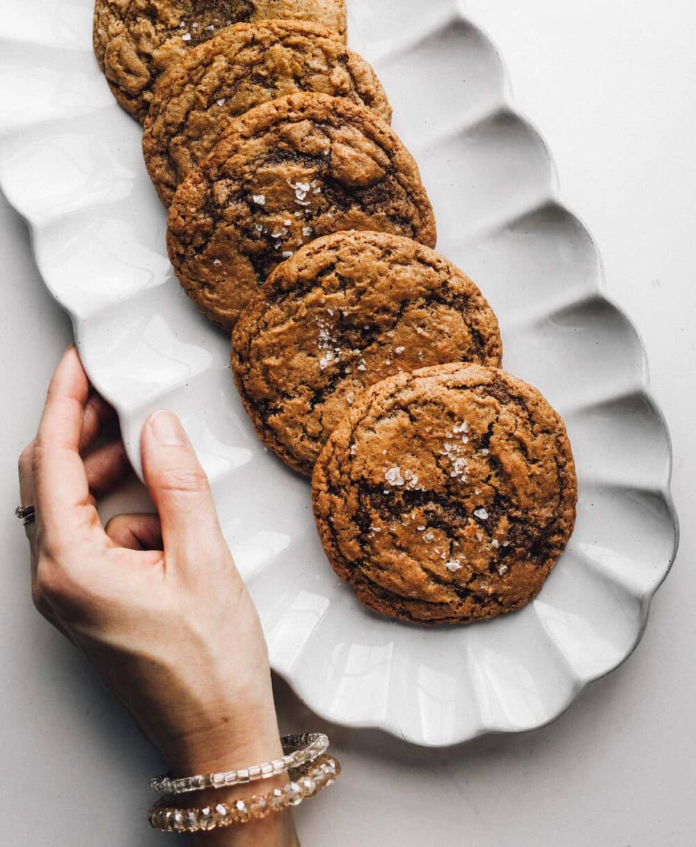 ginger molasses cookies on a plate