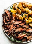 grilled flank steak with roasted potatoes