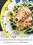 Salmon with Rutabaga Noodles & Shallot Herb Sauce {AIP, paleo, gluten-free}